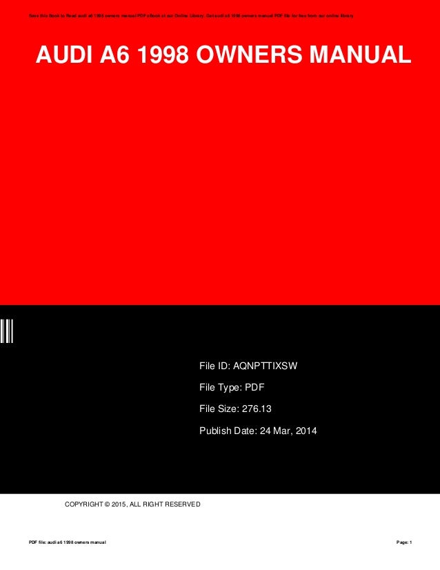 audi a6 instruction manual